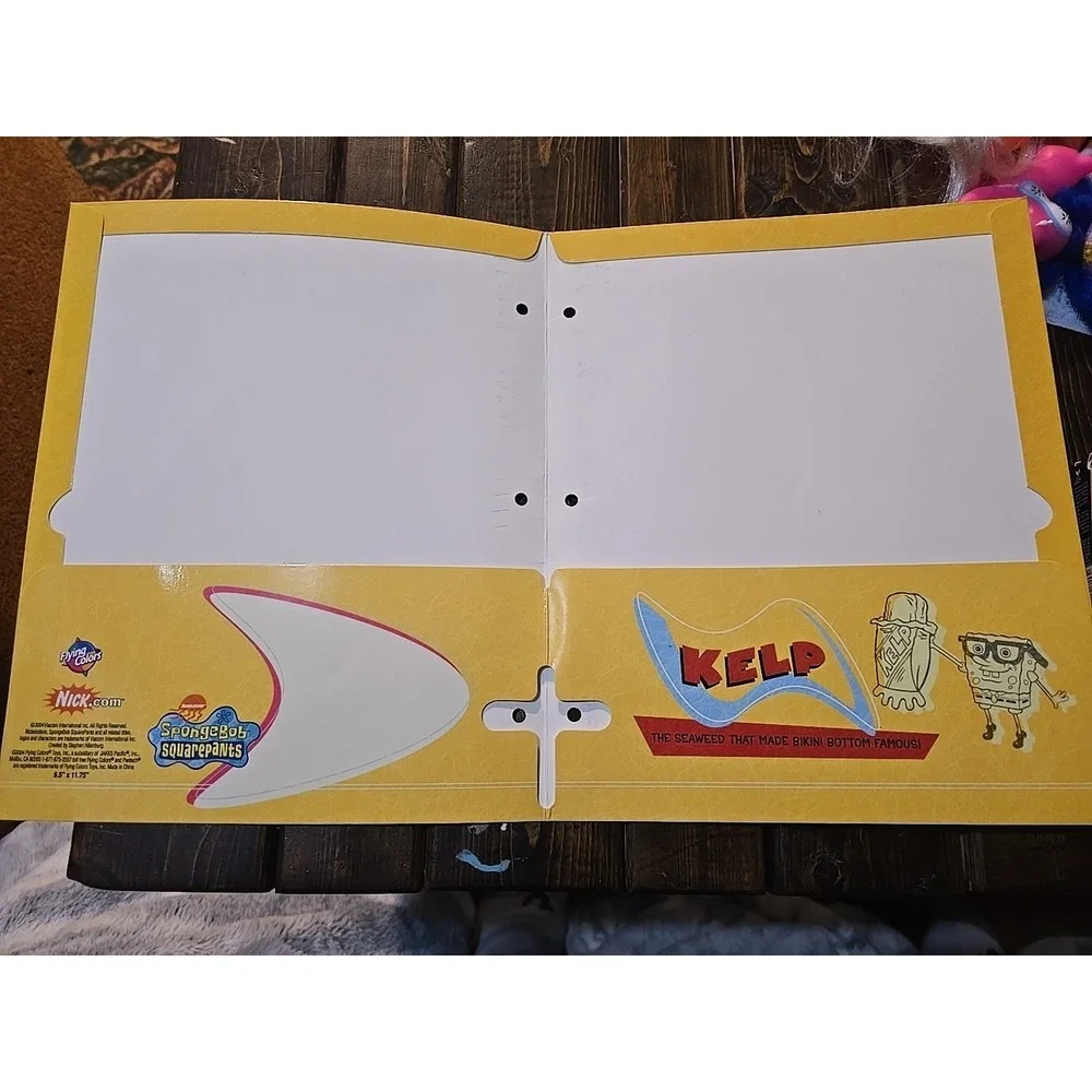 VTG 2004 SPONGEBOB SQUAREPANTS 2 POCKET FOLDER NICKELODEON DEE-LICIOUS KELP